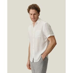 Alex Crane Ola Linen Shirt in Snow Size Smal